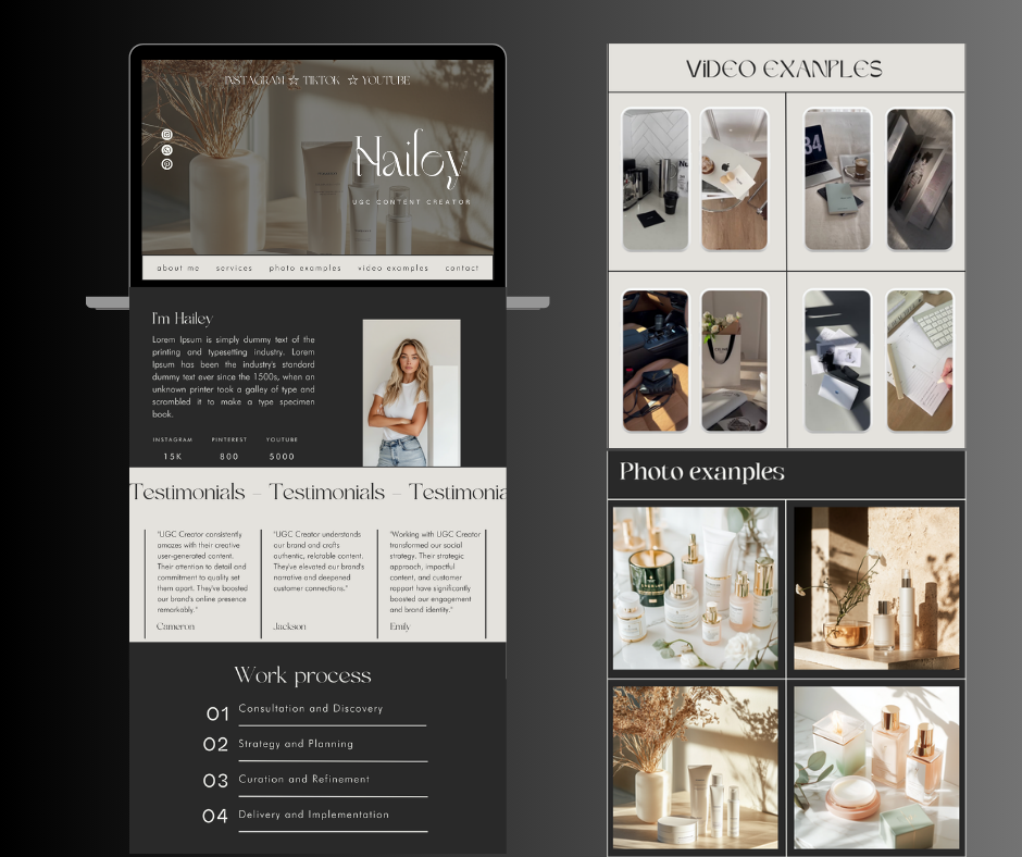 UGC Portfolio Canva Website Template – Instant Access!
Are you a content creator looking to showcase your work in a modern, professional way? Our UGC Portfolio Canva Website Template is the perfect solution!